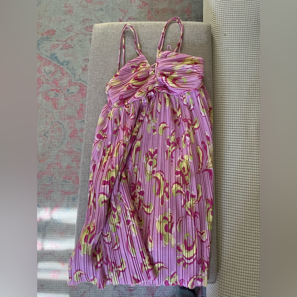 Pink and Yellow Floral Dress